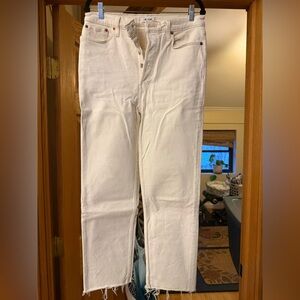 Redone Raw Hen straight leg white jeans